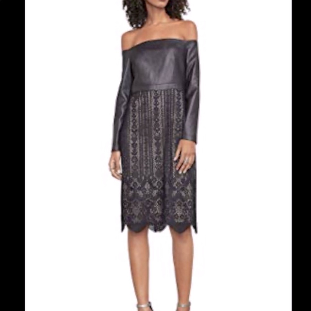 Bcbg MaxAzria lace and leather dress